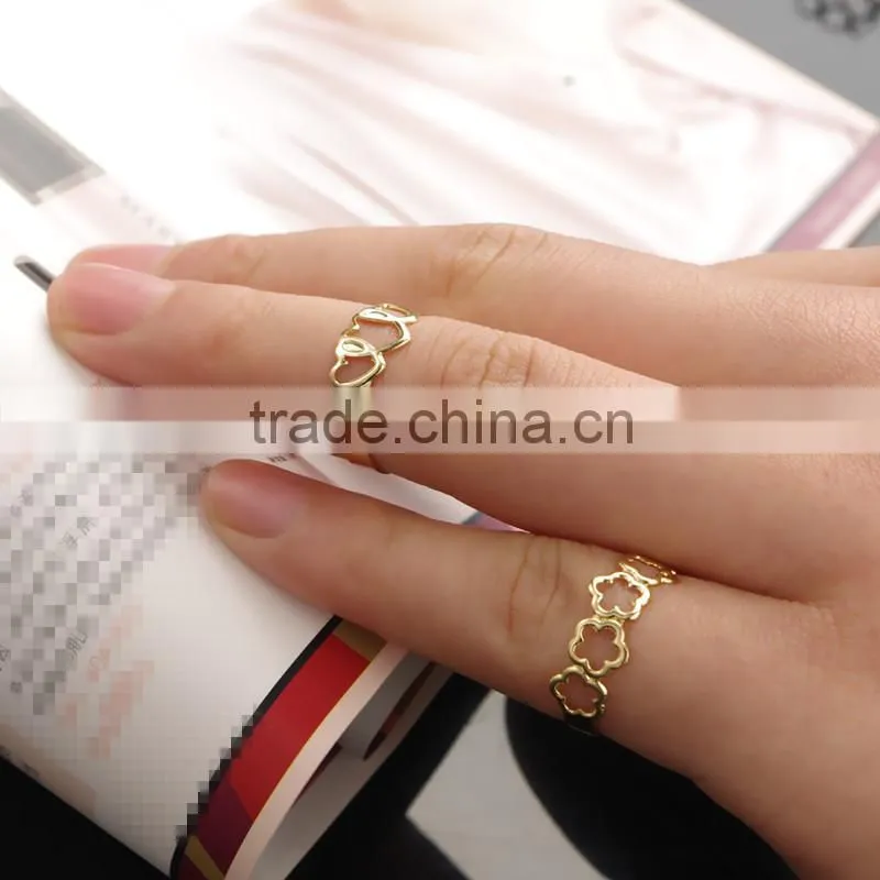 Women's Flower & Heart Shape Adjustable Finger Ring