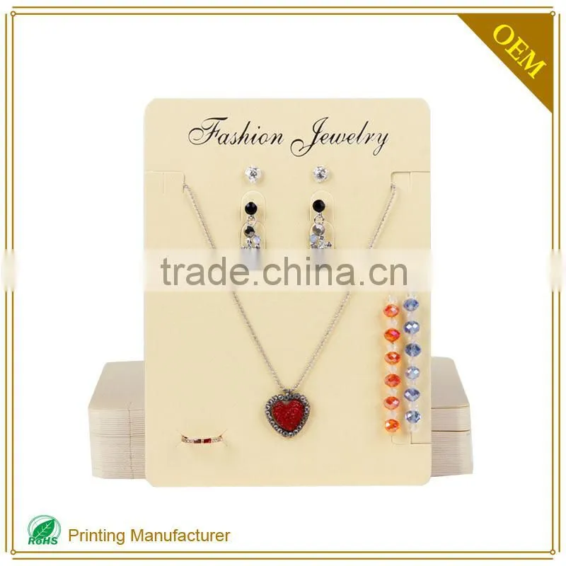 Custom Printed Folded Necklace Hanging Card Holder With Logo Print