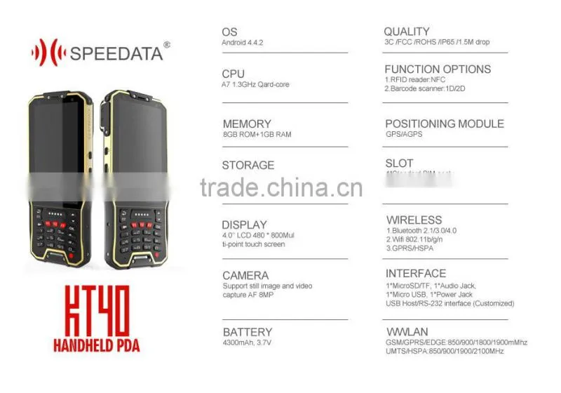 Wireless Android4.4.2 handheld 1D barcode scanner online IoT teminal with 8GB ROM