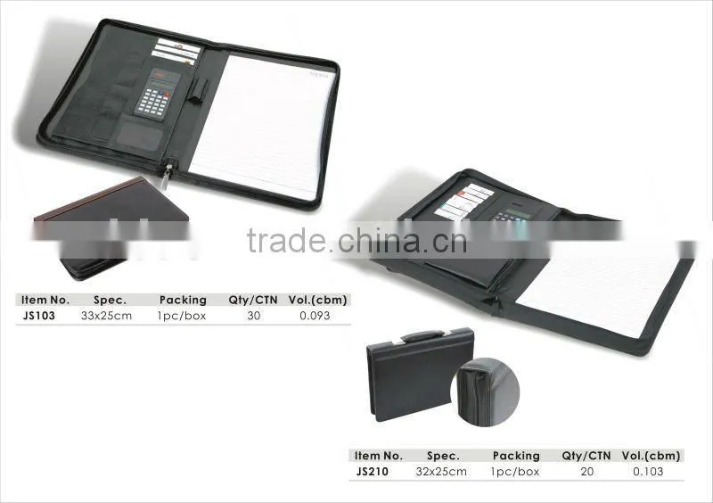 34*25cm with Calulator Red / Blue Color PVC Agenda/Notebook.
