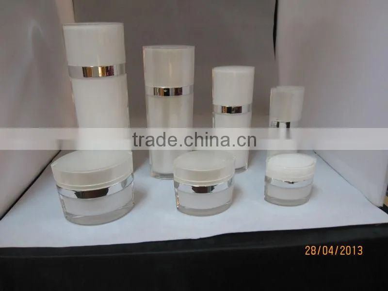 cosmetic cream jar and bottles