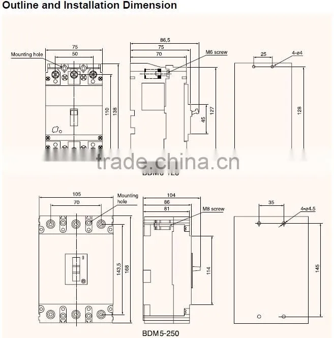 BDM5 MCCB CIRCUIT BREAKER 125 3P