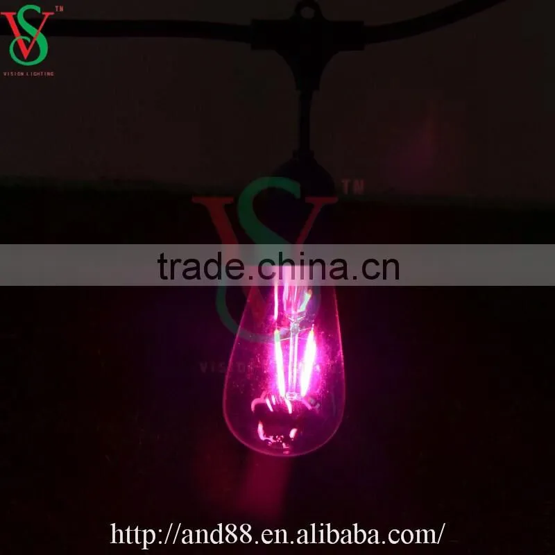 Colorful led filament bulb light edison filament E27 bulb