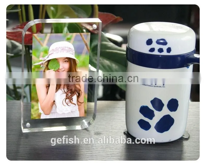 Fancy customized 4x6 5x7 6x8 8x10 acrylic magnet photo frame