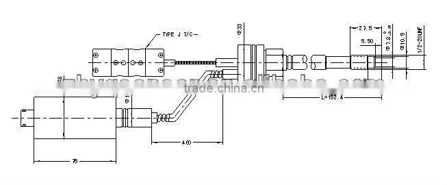 TPT4624 flexible 4-20ma melt pressure transmitter with thermocouple