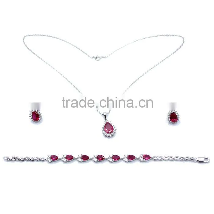 Factory direct sale china wholesale 925 silver jewelry set women wdding set