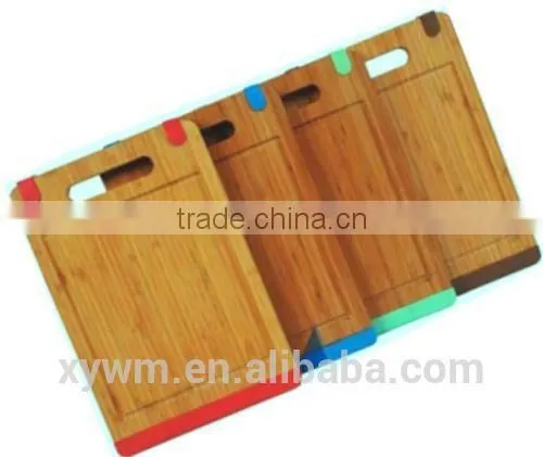 BAMBOO CHOPPING BOARD WOOD FOOD CUTTING SLICING WOODEN CUTTER SIDE SILICONE GRIP