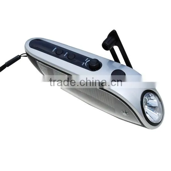 handle dynamo rechargeable led radio flashlight