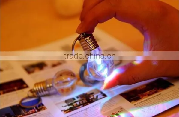 Bulb shape keychain light keychain with led light