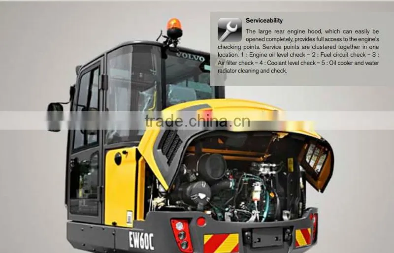 volvo diesel 0.2m3 bucket wheel excavator with lowest price
