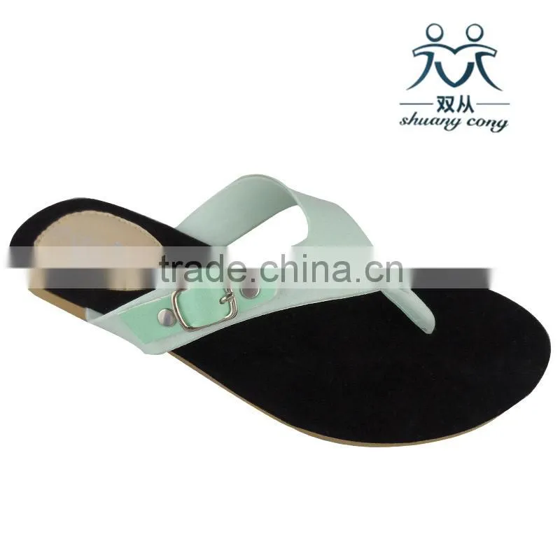 factory price fuzzy shoes suede flip flop with belt slippers for ladies