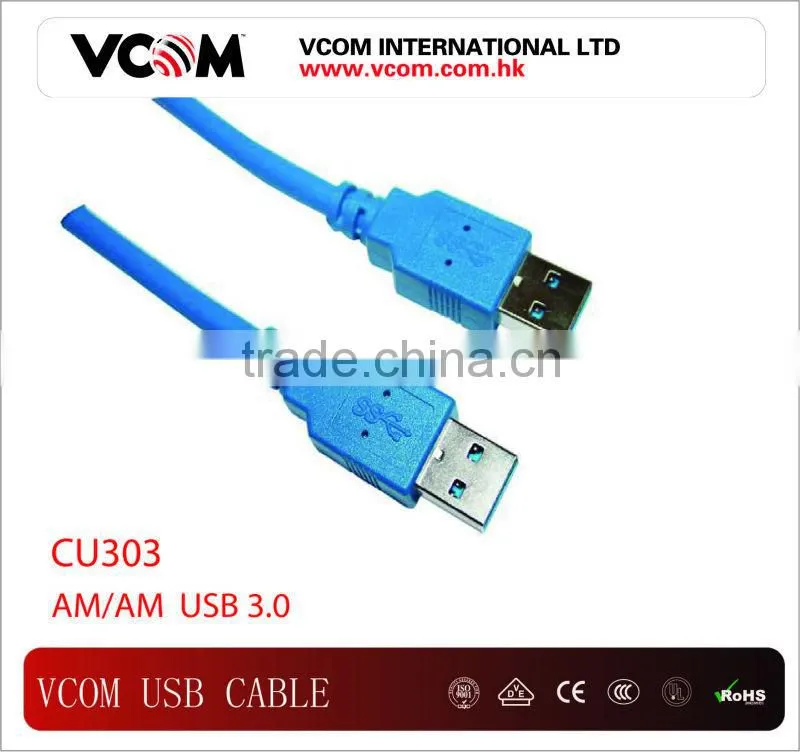 High Speed Top 2.0V Transparant USB Cable USB AM/BM + Ferrite 2.0V Transparant Blue