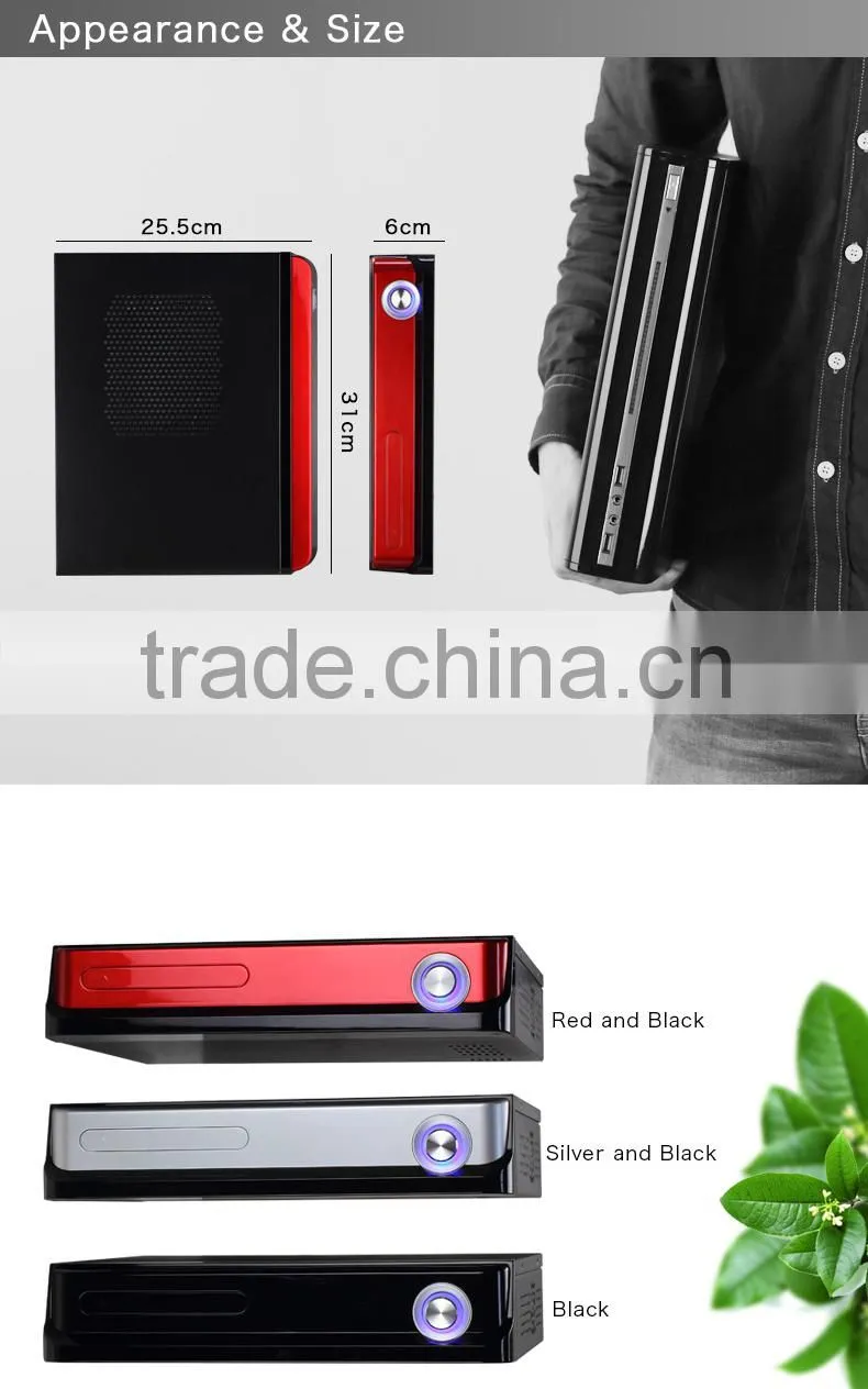 Realan Vertical Horizontal Mini ITX Micro ATX PC Gaming Case T02 with Power Supply (SGCC 0.6mm, 2.5"/3.5"HDD)