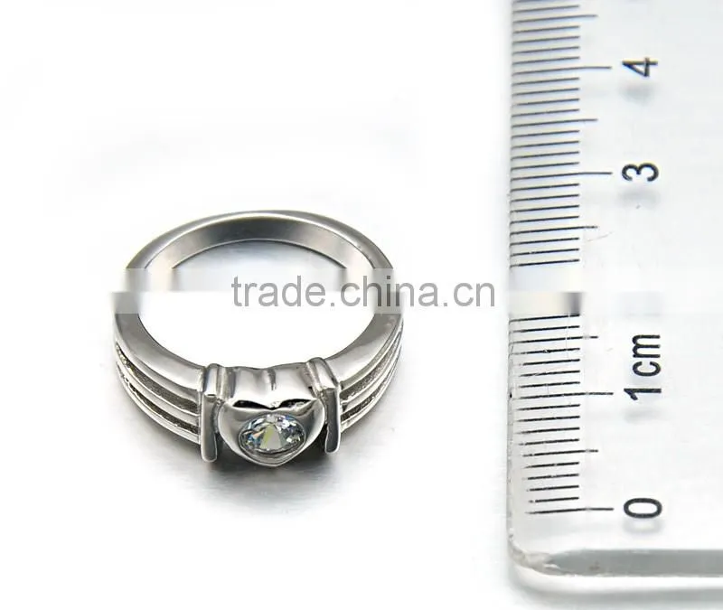 2016 new design ring stainless steel ring articifical stone jewellery for woman