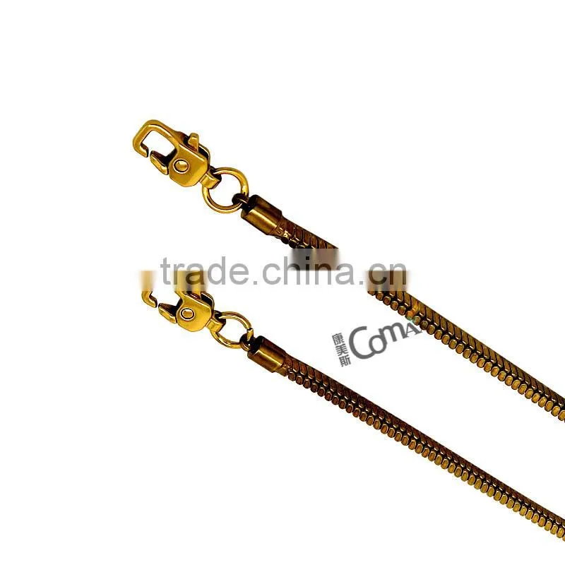 Fashion brass metal handbag long chain