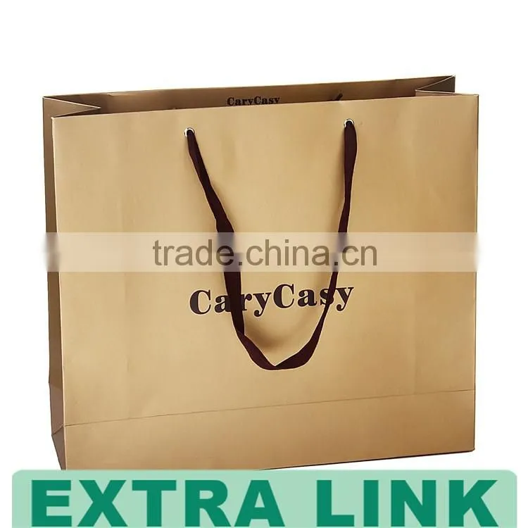 Extra Link Factory Price Flat Kraft Gift Bags Custom Printing Shopping Bag Paper