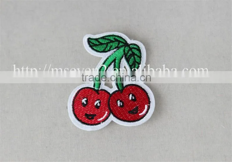 good price 7*8 cm red patches cherry pattern design indian embroidery patch