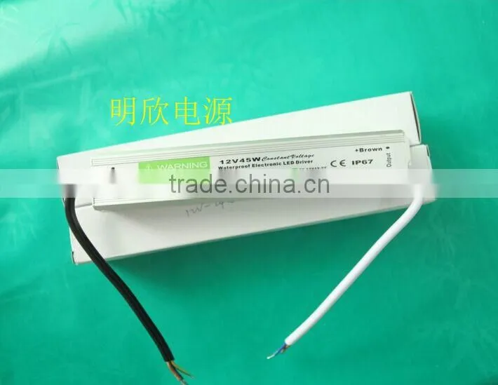 outdoor 12v 45w waterproof IP67 12v 45w waterproof switch power supply led driver with 2 years of warranty