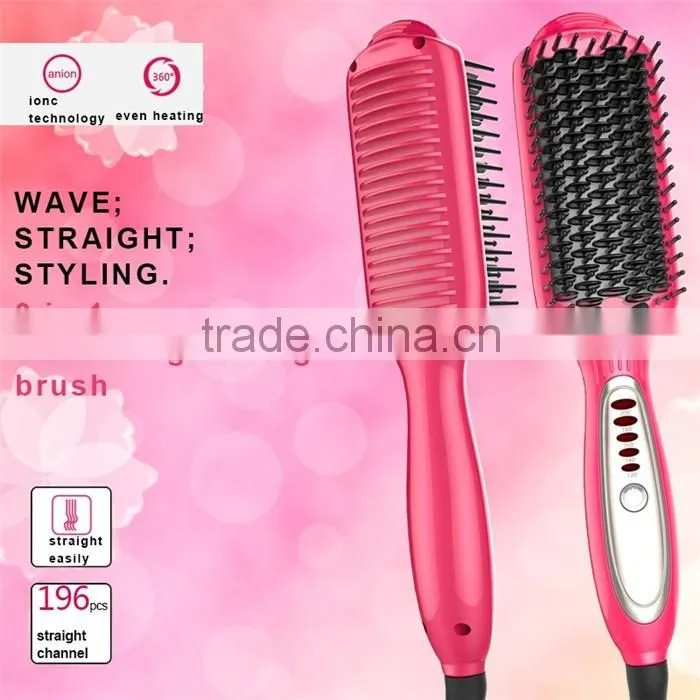 Multi-function hair straightener curler HZ500 PTC heating hair straightener with brush