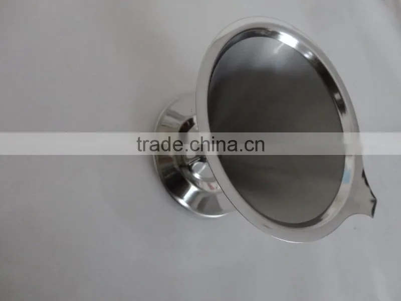 Hot Selling One Part Reusable Double Wall Stainless Steel Pour Over Coffee Dripper
