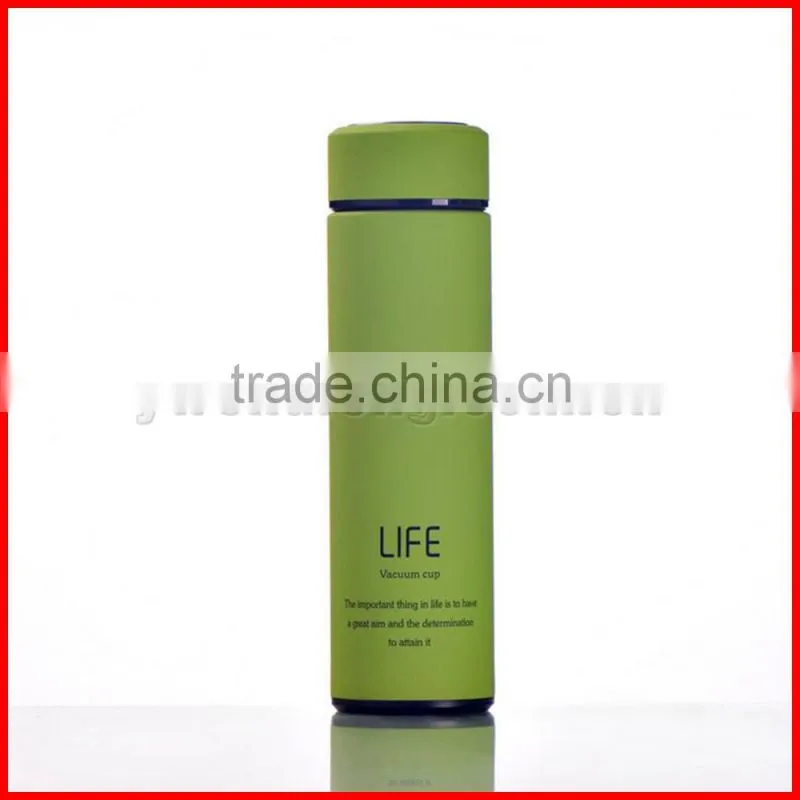 LOGO customized 350/500ml double layers stainless steel straight vacuum cup Advertising Gift bottle water flask