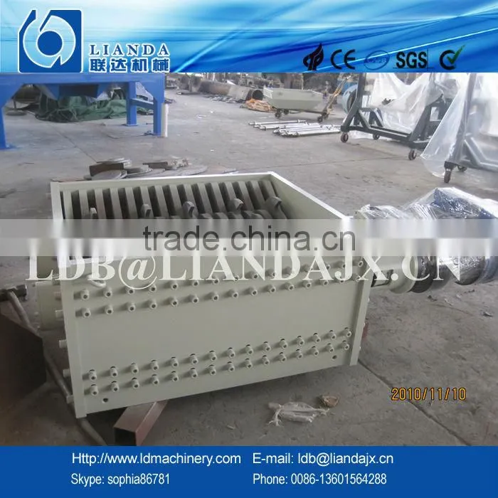Waste plastic big materials twin shaft shredder