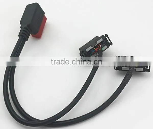 OBD2 Splitter Y Cable/Cable Joint Connector/Centronic 16Pin Cable Connector, right-angle J1962M to 2 J1962F, Y Cable, 1ft