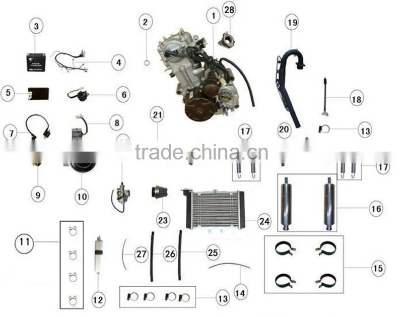 LC170MM Loncin 250cc Water Cooled 4-Stroke Engine