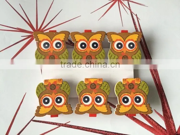 wooden decoration wooden pegs,decoration clips owls pegs gifts
