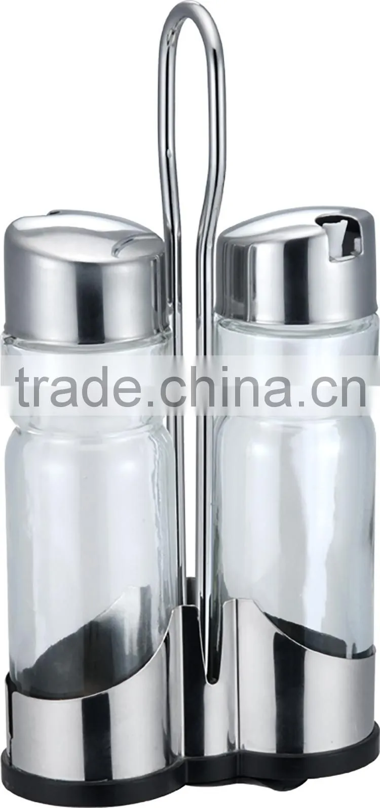 2 Pieces Stainless Steel Condiment Holder For Oil And Vinegar BSCI