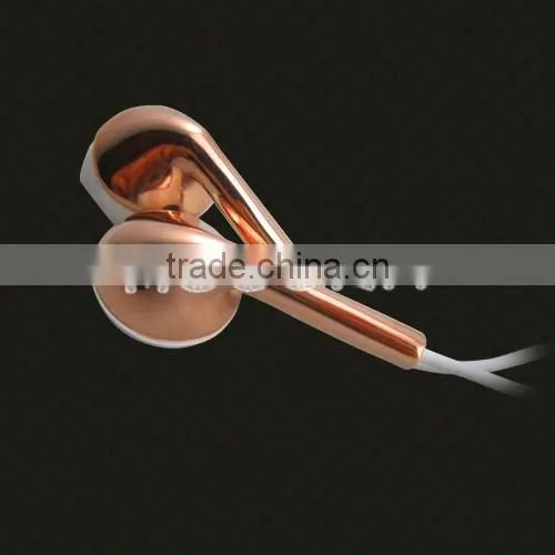 2017 China luxury gold plating custom headphones ,gold-plated earphone for iPhone 7