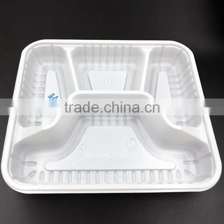 PP four compartment microwave freeze safe Eco friendly disposable bento box