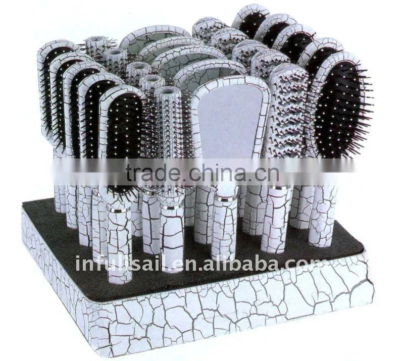 4pcs hair brush and hair mirror comb set