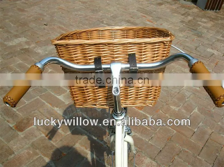 graceful half round wicker bicycle basket (manufacture)