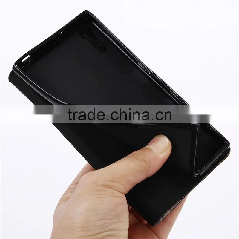Noble design high quality marble PU card bumper/pocket cell phone case for Sony