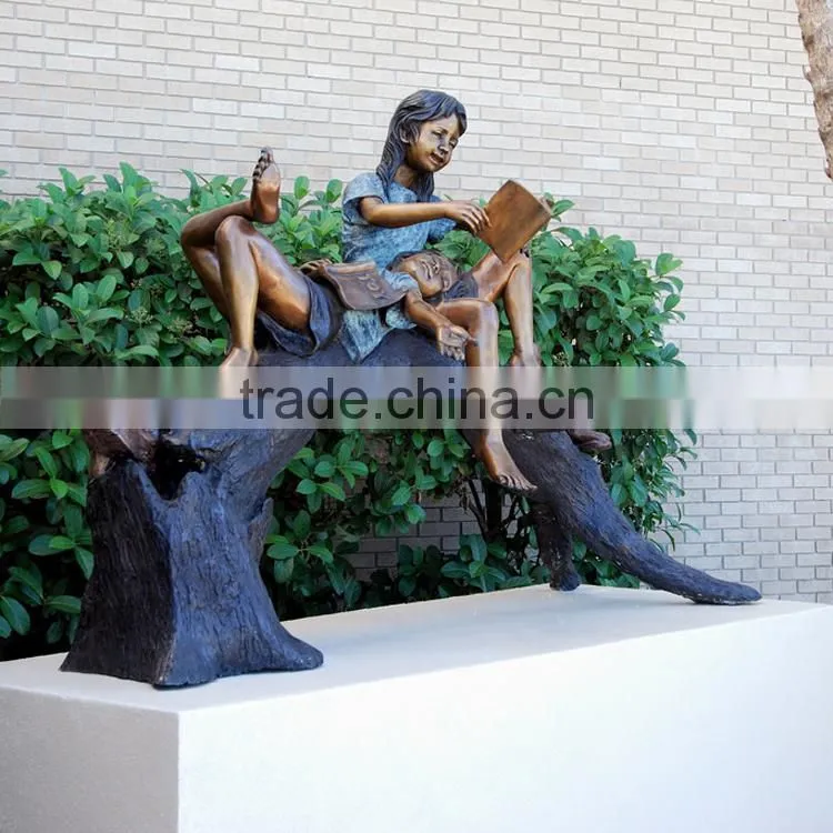 outdoor garden decoration bronze statues life size kids BSLSK-102