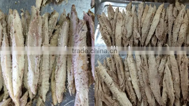 Cooked tuna loin processing