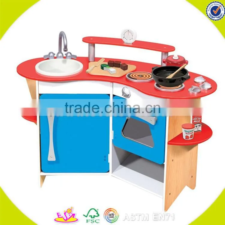 Wholesale most popular wooden kitchen set game for kids funny wooden kitchen set toy W10C056
