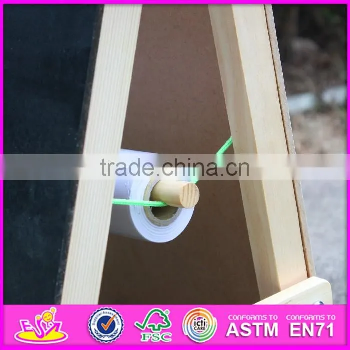 2016 new design double-sided wooden kids chalkboard easel W12B105