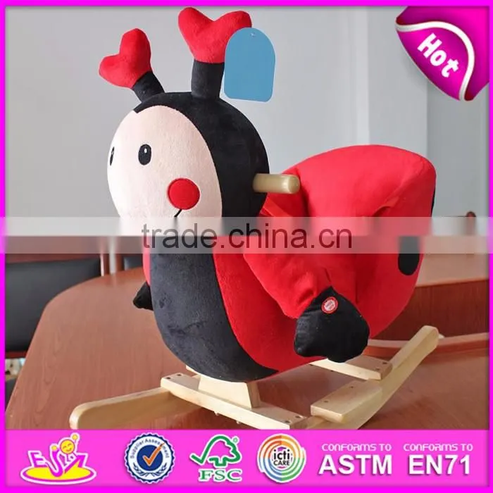 2017 Hot sale wooden rocking horse kids' wooden rocking horse toy, cheap wooden rocking horse W16D109