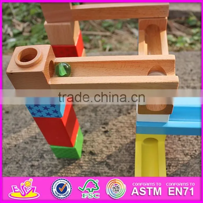 2016 new design building blocks funny children wooden marble run toys W13A126