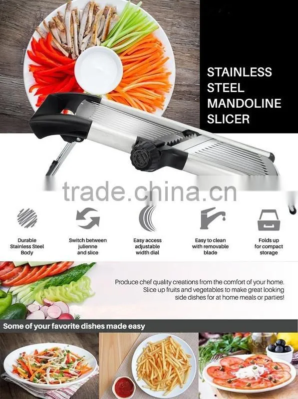 Stainless Steel Mandoline Slicer Adjustable Blades Vegetable Food Cutter