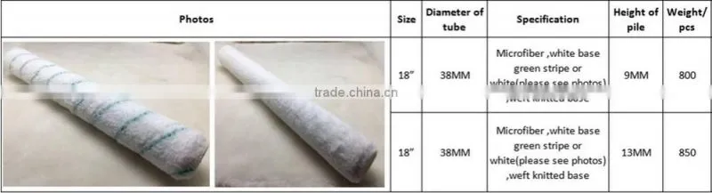 High quality microfiber with single green stripe paint roller cover paint roller sleeve