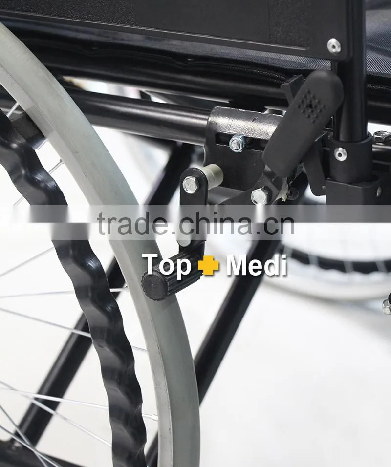 Topmedi manual hospital chair steel wheelchair for handicapped person