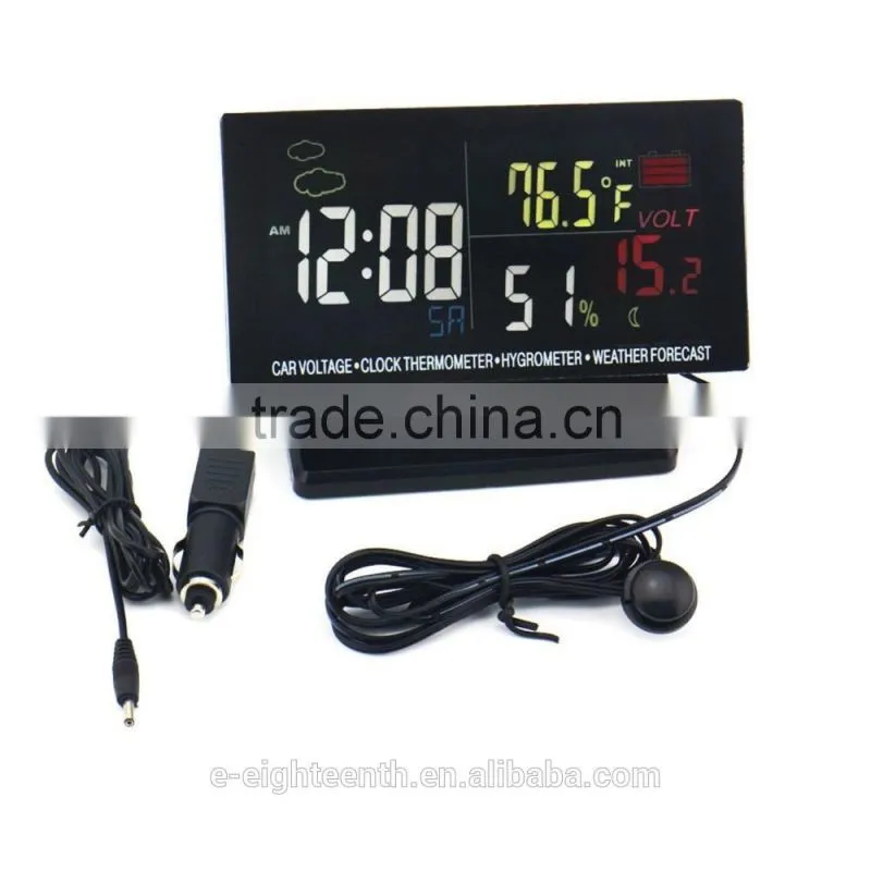 NEW Hygrometer Weather Forecast LCD Multi-use Digital Car Clock Thermometer
