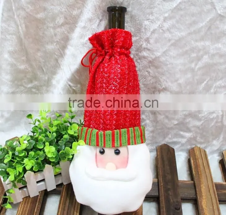 wholesale santa wine bottle bag gifts wine bag for christmas