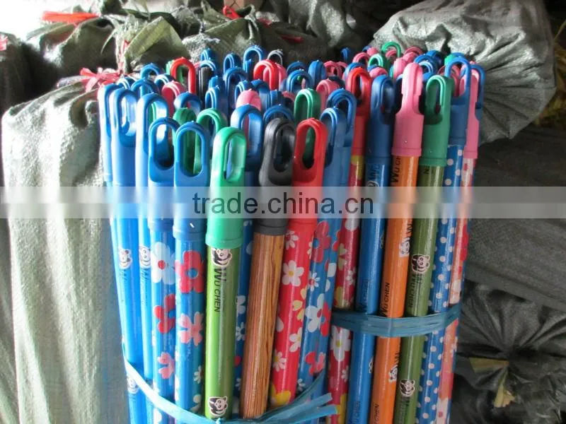 PVC coated wooden broom handle