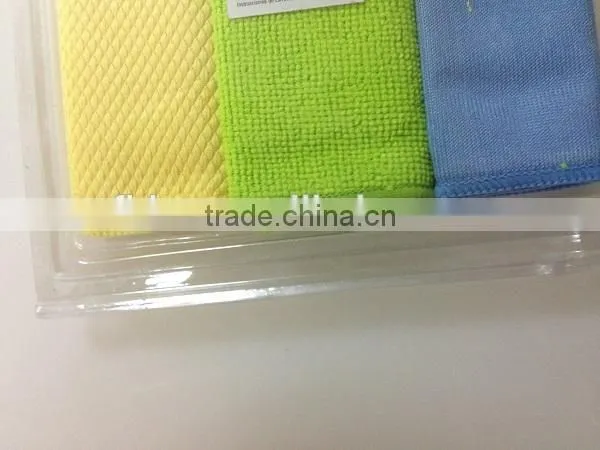 Household and car cleaning cloth microfiber towel kit in blister packaging