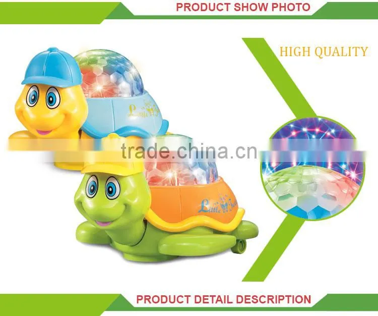 Funny cartoon musical animal turtle toys electric rotating display stand