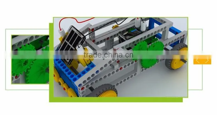 New style DIY building blocks set electric mini solar powered car